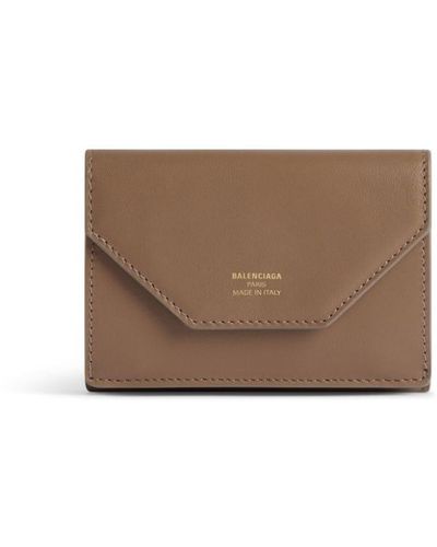 Balenciaga Mini Envelope Leather Wallet - Brown