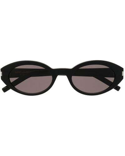 Saint Laurent Gafas de sol con montura oval - Negro