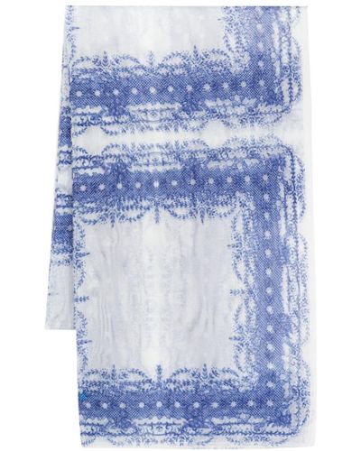 Philosophy Di Lorenzo Serafini Fular de tul con estampado floral - Azul