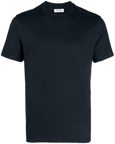 Sandro T-shirt en coton à logo brodé - Noir