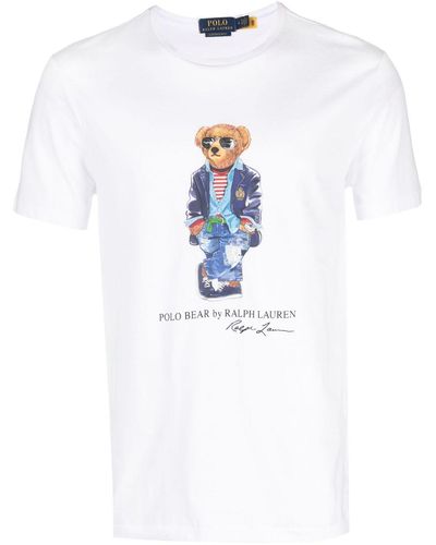 Polo Ralph Lauren T-shirt ajusté Polo Bear en jersey - Blanc