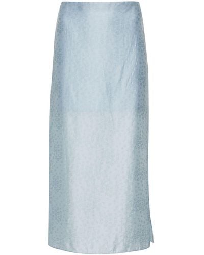 Rodebjer Graziela floral-embroidered skirt - Blau