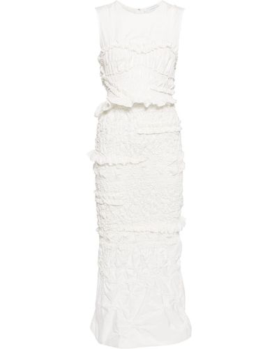 Cecilie Bahnsen Vanda Ruffled Midi Dress - White