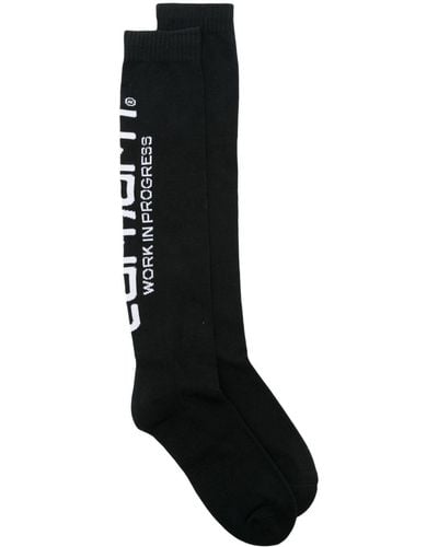 Carhartt Logo-intarsia Ribbed Socks - Black
