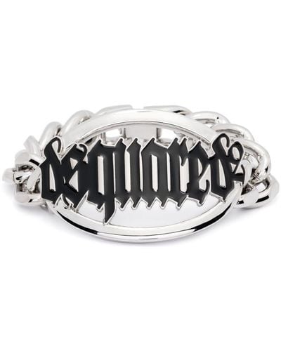 DSquared² Gothic Armband mit Logo-Schild - Weiß