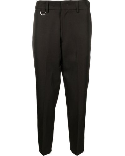 Low Brand Tapered Cropped Pants - Black