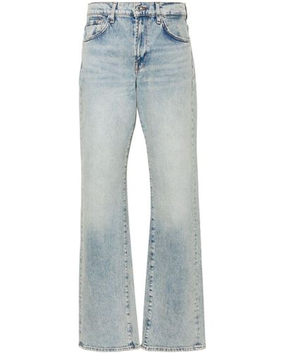 7 For All Mankind Straight High Waist Jeans - Blauw