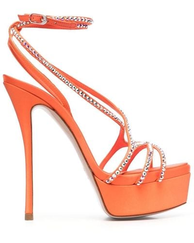 Le Silla Belen Crystal-embellished Sandals - Orange