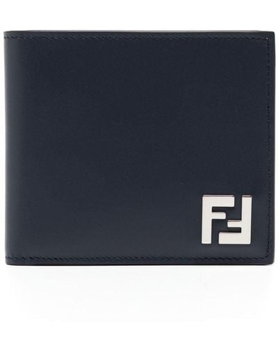 Fendi Ff-pattern Leather Wallet - Blue