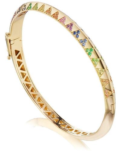 Harwell Godfrey 18kt Yellow Gold Talisman Rainbow Sapphire Bracelet - Metallic
