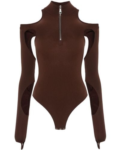 ANDREADAMO Cut-out Bodysuit - Brown