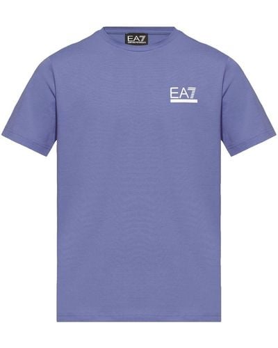EA7 Logo-print T-shirt - Blue