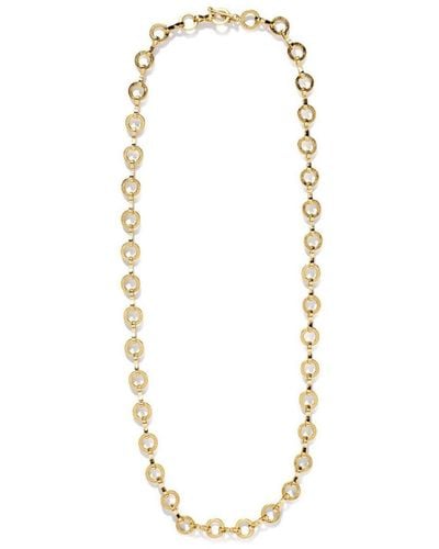 Azlee 18kt Yellow Gold Heavy Circle-link Chain Necklace - White