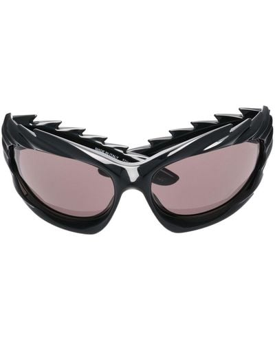 Balenciaga Spike Rectangle-frame Sunglasses - Black