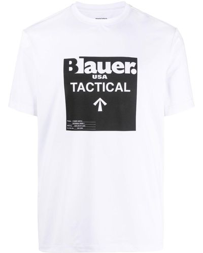 Blauer Logo-print Cotton T-shirt - White