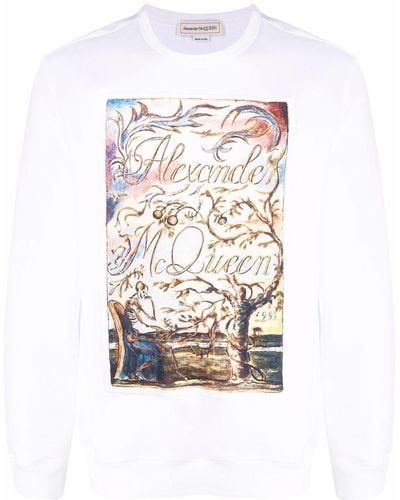 Alexander McQueen Sweatshirt mit grafischem Print - Weiß
