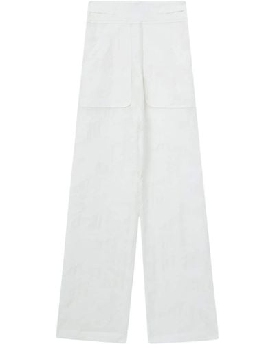 IRO Embroidered Long-leg Trousers - White