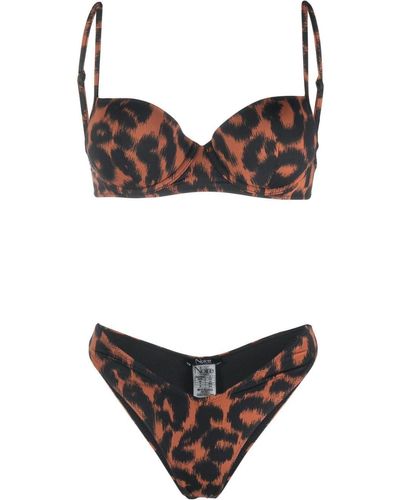 Noire Swimwear Bikini con motivo de leopardo - Negro