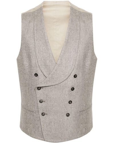 Tagliatore Double-breasted Virgin Wool Waistcoat - Grey