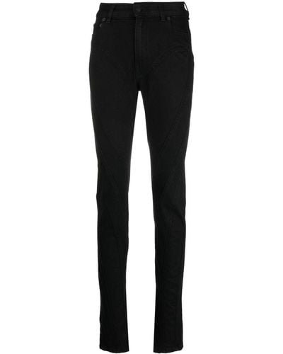 Mugler Seam-detail Slim-fit Jeans - Black