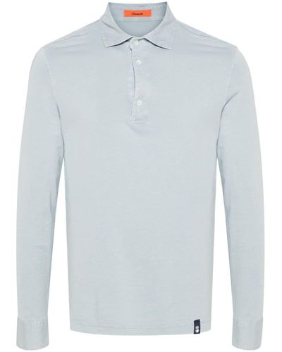 Drumohr Plain Cotton Polo Shirt - Blue