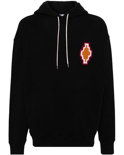 Marcelo Burlon Hoodie mit Makramee-Kreuz-Patch - Schwarz