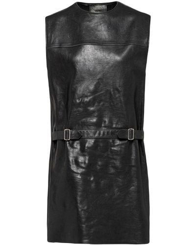 Prada Sleeveless Leather Mini Dress - Black