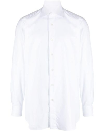 Brioni Katoenen Overhemd - Wit