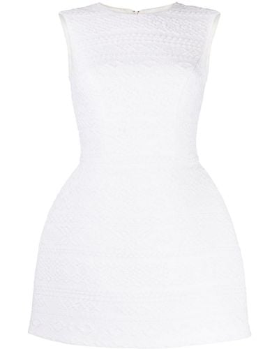 Isabel Sanchis Round-neck Tweed Dress - White
