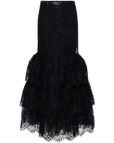 Moschino Falda con capa de encaje - Negro