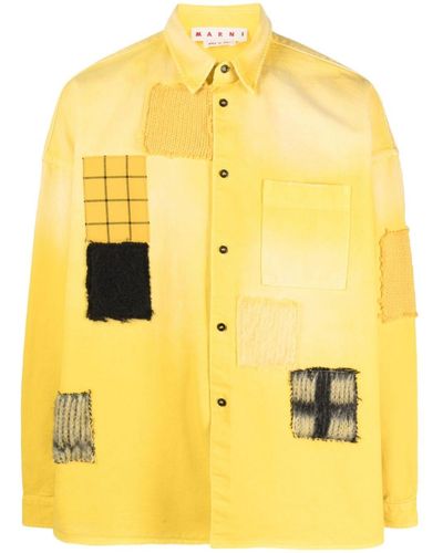 Marni Camisa con detalle patchwork - Amarillo
