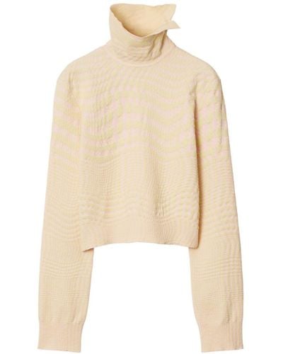Burberry Pullover mit Hahnentrittmuster - Natur