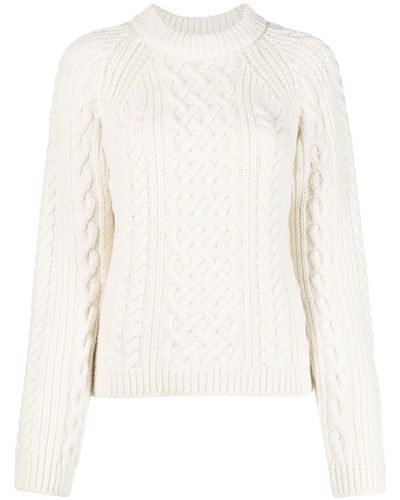 KENZO Cable-knit Crew-neck Jumper - White