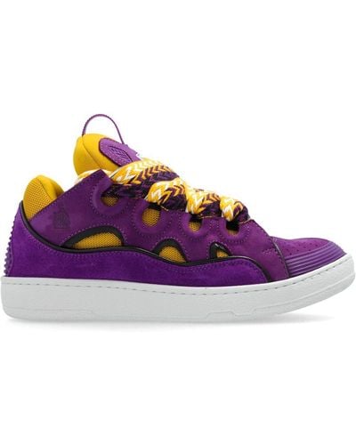 Lanvin Curb Panelled Trainers - Purple
