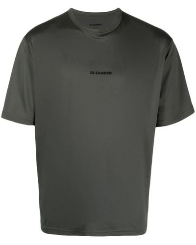 Jil Sander T-Shirt mit Logo-Print - Grün