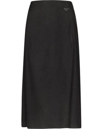 Prada A-line Midi Skirt - Black