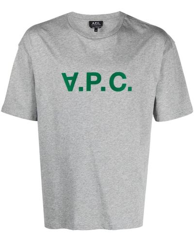 A.P.C. Camiseta River con logo afelpado - Gris