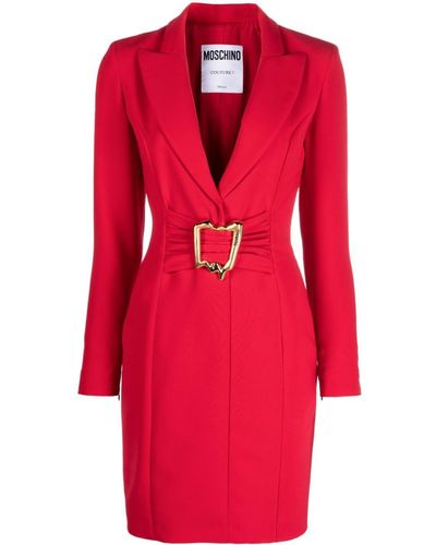 Moschino V-neck Belted Minidress - Red