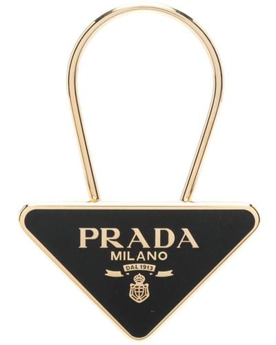 Prada Triangle-logo Keychain - White
