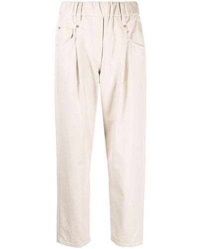 Brunello Cucinelli Elasticated Straight-leg Pants - White