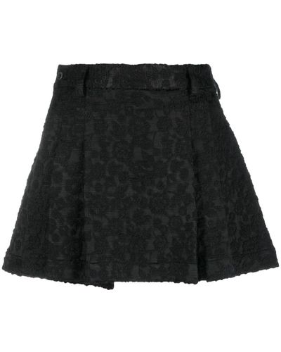 The Mannei Ewro Floral-jacquard Mini Skirt - Black