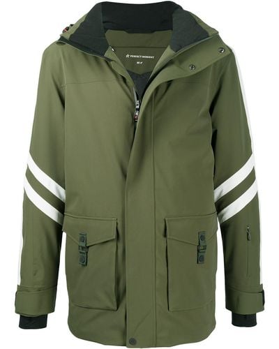 Perfect Moment Side Stripe Detail Hooded Jacket - Green