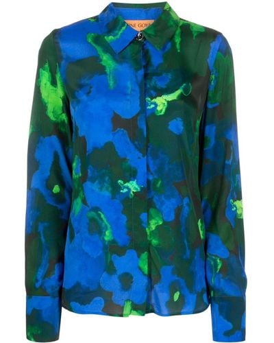 Stine Goya Camisa con motivo abstracto - Azul