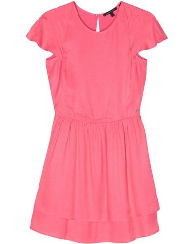 Armani Exchange Flared Layered-skirt Dress - Pink