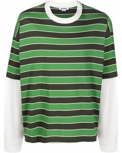 Sunnei Stripe-print Cotton T-shirt - Green