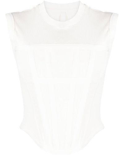 Dion Lee Boned-bodice Knitted Top - White