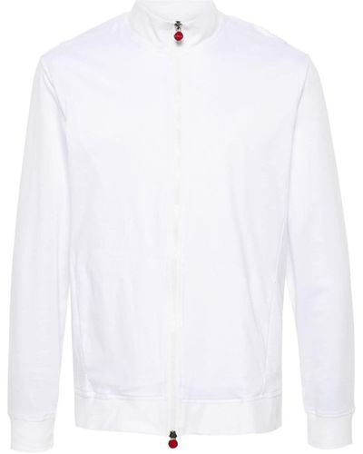 Kiton Zip-up Cotton Sweatshirt - White