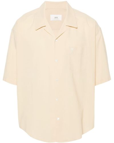 Ami Paris Ami De Coeur Cotton Shirt - Natural