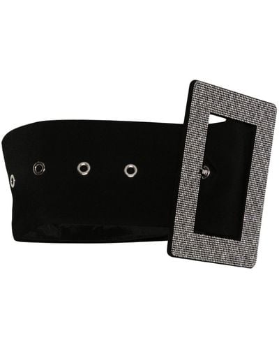 GIUSEPPE DI MORABITO Rhinestone-embellished Buckled Belt - Black