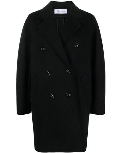 Max Mara Double-breasted Button-up Coat - Black